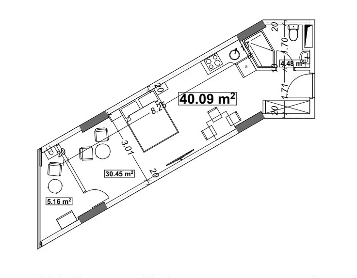 1 комната, 40,09 м² в Optima Residence — изображение 2